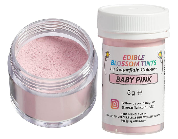 Sugarflair Blossom Tint Dust Lebensmittelfarbe Pulver Baby Pink - Lebensmittel Farbe Pulver Für Kuchenoberflächen, Zuckerpaste, Fondant, Zuckerguss, Schokolade, Buttercreme, Macarons Und Mehr-5G