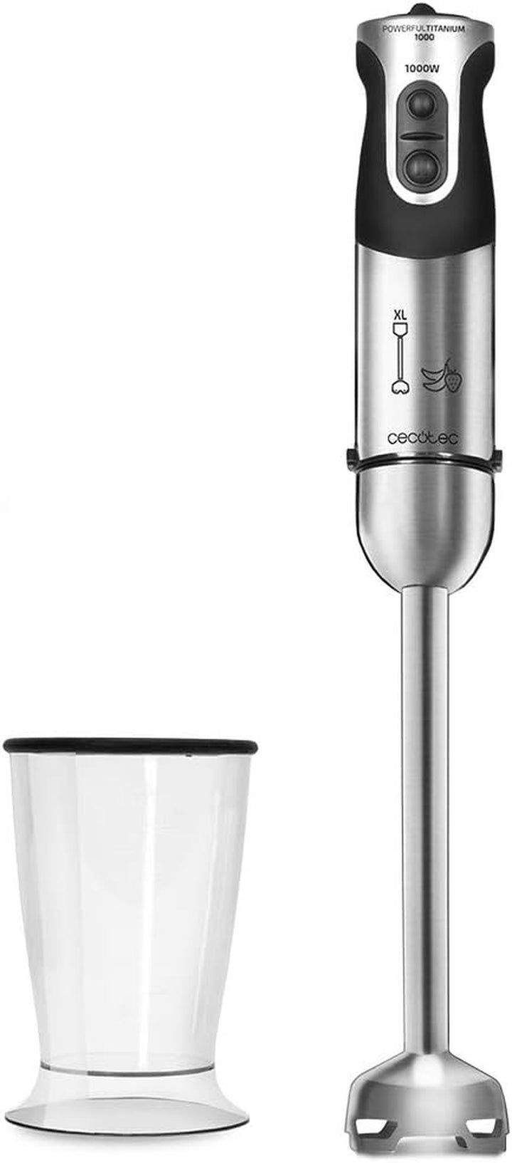 Cecotec Handmixer Katana 15 Totaldestroy Smash B. 1500 W, Total Destroy, Perreomove, 21 Geschwindigkeiten, Turbo-Funktion, Spritzschutzhaube, 8 Titan-Klingen, 800Ml Becher