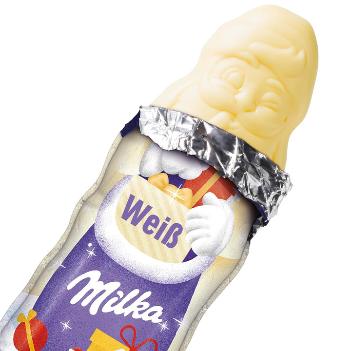 Milka Weihnachtsmann Weiße Schokolade 1 X 90G I Schoko Weihnachtsmann I Weiße Weihnachtsschokolade Aus 100% Alpenmilch