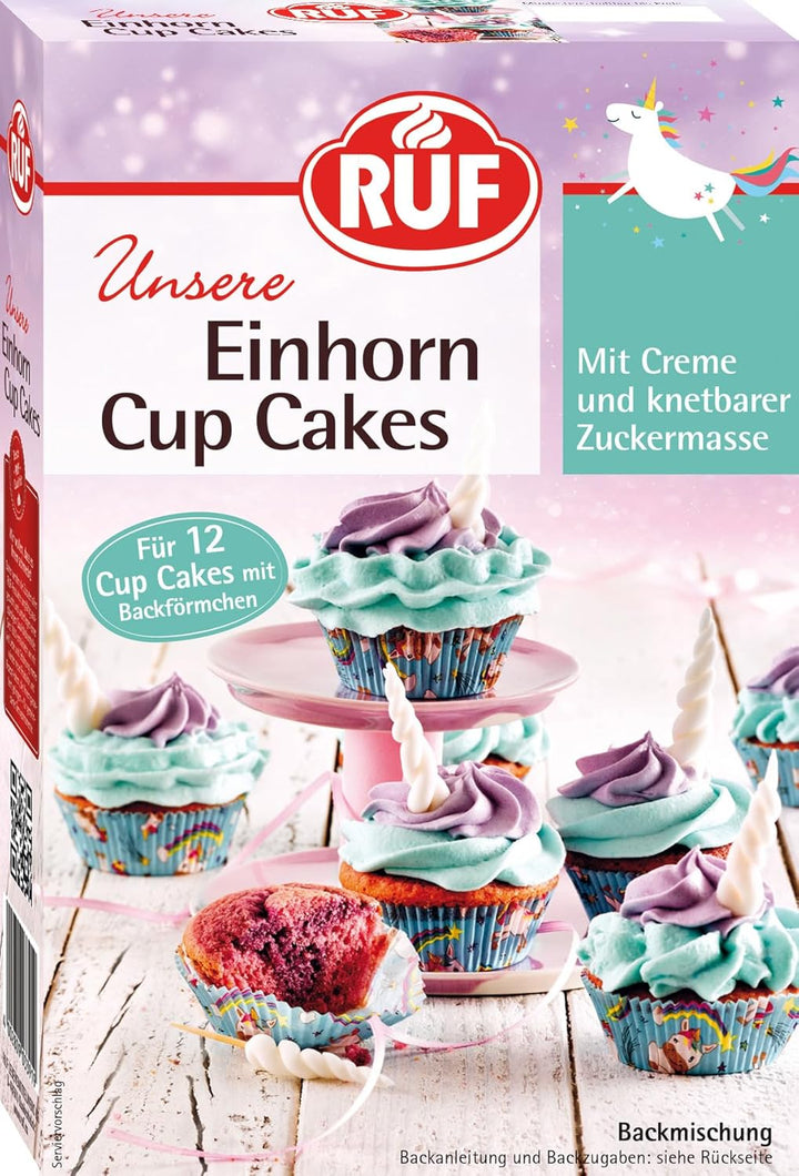 RUF Cupcakes Für Eis-Prinzessinen Und Prinzen, Mit Torten-Creme in Eisblau, Zucker-Eiskristallen Und Fondant Für Zuckerkronen, Inkl. 12 Backförmchen, 1 X 391G