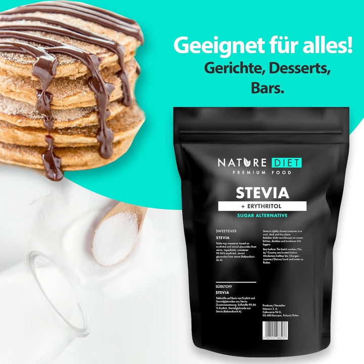 Nature Diet - Stevia Süßstoff 1000G | Natürlicher Süßstoff | Kalorienarm | Zuckerersatz