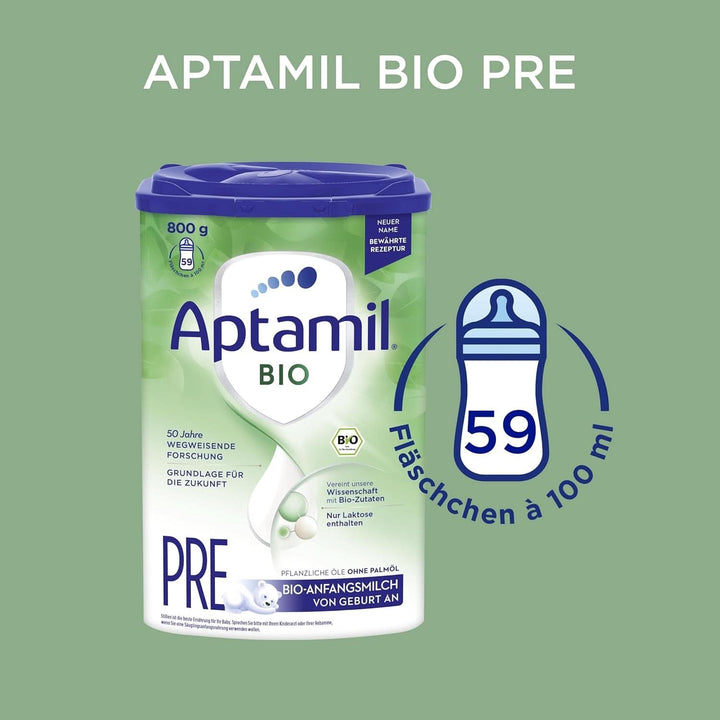 Aptamil Bio Pre – Anfangsmilch Von Geburt an – Pflanzliche Öle Ohne Palmöl – 1 X 800 G