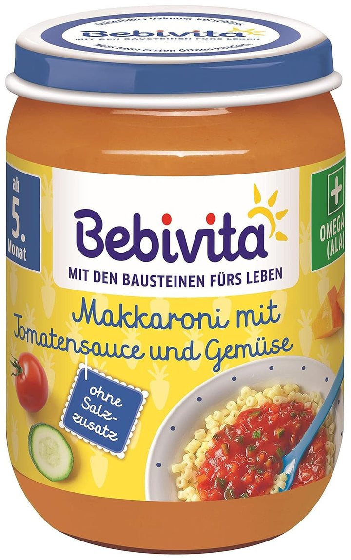 Menüs Ab 5. Monat Makkaroni Mit Tomatensauce Und Gemüse, 6Er Pack (6 X 190G)