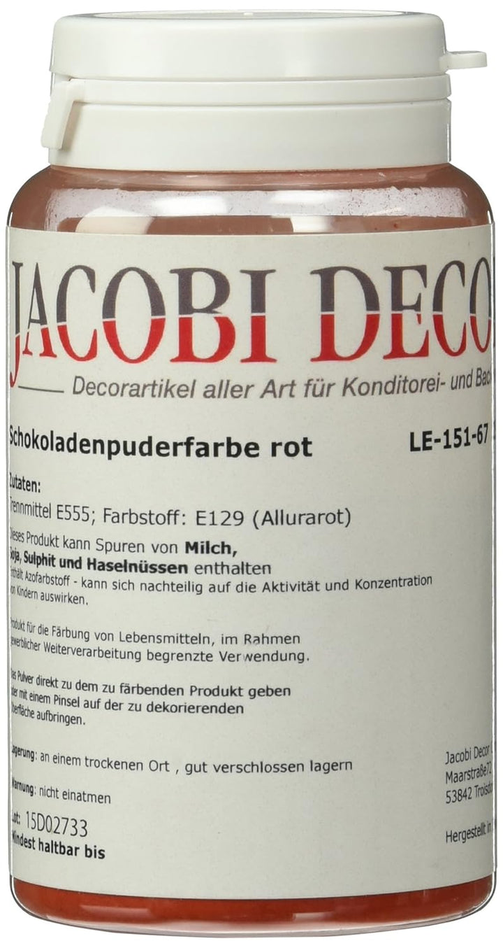 Cake Company Fettlösliche Puder Farbe Rot (1 X 25 G) | Ideal Zum Färben Von Lebensmitteln | Metallic Effekt