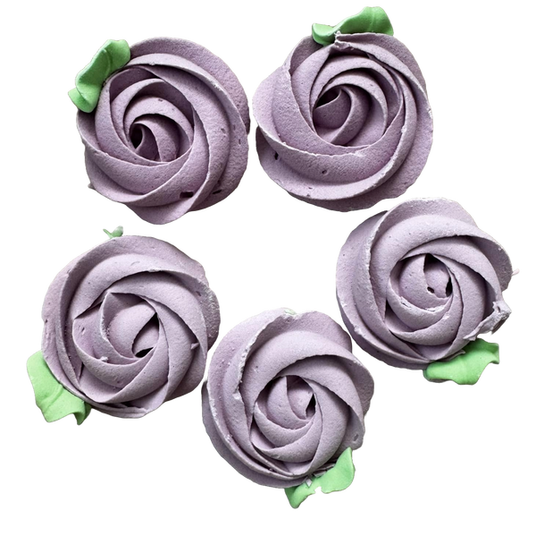 Set of 5 edible decorations in honey, purple flowers