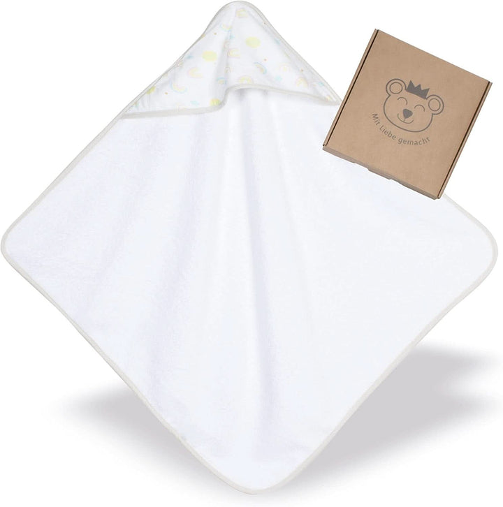 Kolibri Baby-Handtuch Mit Kapuze | 75 X 75 Cm | 100% Baumwolle | Oeko TEX 100 | Kliniklieferant Nr. 1 | Unisex I Geschenk Zur Geburt I Tupfen I