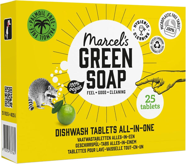 Marcel'S Green Soap Dishwasher Tabs All-In-One - Grapefruit & Lime - 25 bucăți