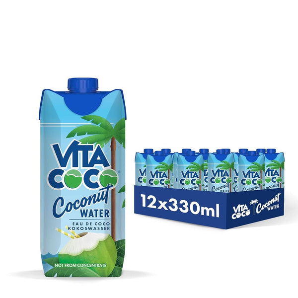 Vita Coco Pure Coconut Water 12 X 330 ml, hidratant natural cu electroliți, fără gluten, plin de vitamina C și potasiu