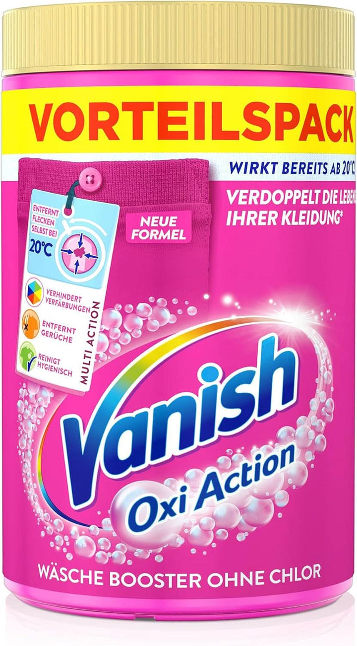 Vanish Oxi Action Powder Pink - 1 X 1.65 Kg - pudră de îndepărtare a petelor și de îmbunătățire a rufelor fără clor - pentru rufe colorate