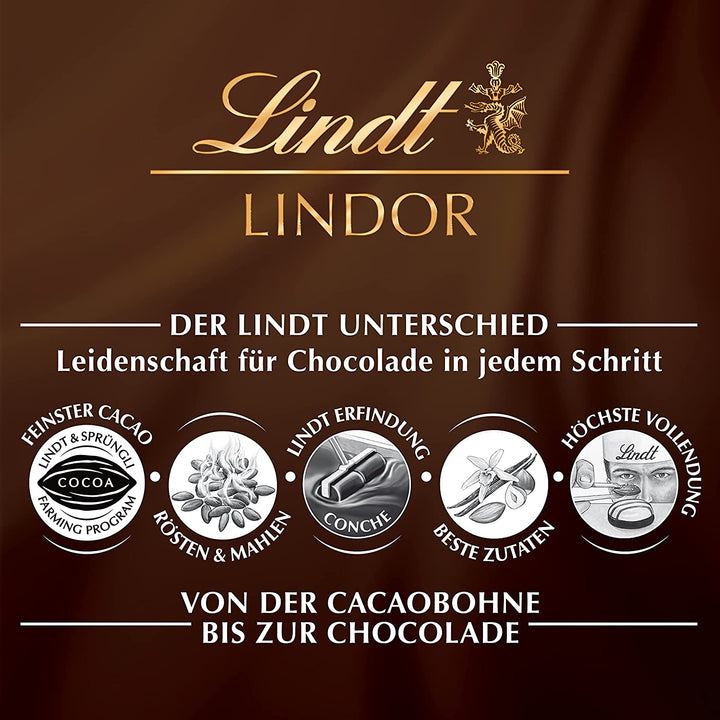 Lindt Lindor Herzpackung, Unendlich Zartschmelzende Lindor Kugeln Milch in Einer Hochwertigen Herzpackung, 4Er Pack (4 X 112 G)