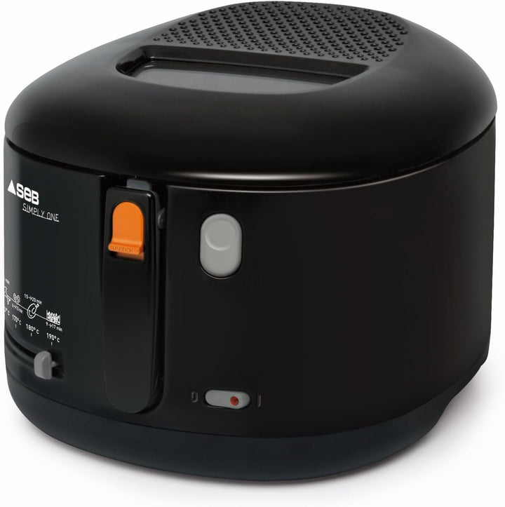 Tefal Simply One Elektrische Fritteuse, XL Fassungsvermögen Für Bis Zu 1,2 Kg Pommes, Exklusives Kühlwandsystem, Spülmaschinenfeste Teile, Sichtfenster, Einstellbares Thermostat, Schwarz, FF1608