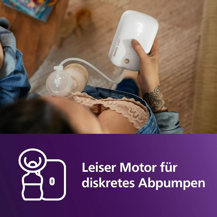 Elektronische Philips Avent Einzelmilchpumpe Premium - Mit Natural Motion Technologie, Wiederaufladbarem Akku, Timer-Anzeige (Modell SCF396/31)