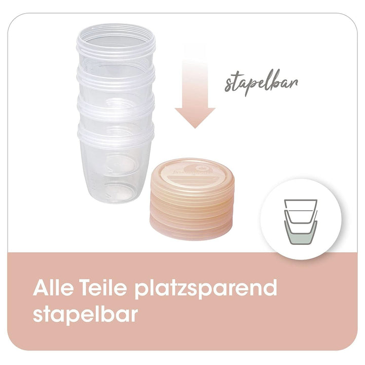 NIP First Moments Muttermilchbehälter 150 Ml, 4 Stück: Stapelbar Und Auslaufsicher, Aufbewahrung Und Sicherer Transport