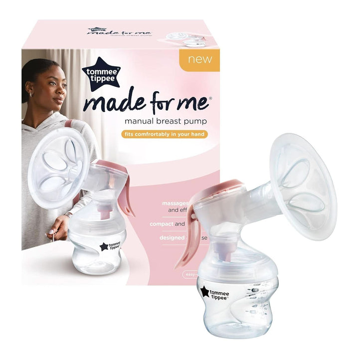 Tommee Tippee Made for Me Manuelle Einzel-Milchpumpe, Starke Saugkraft, Ergonomischer Griff, Tragbare Und Leise Milchpumpe, Samt Babyflasche