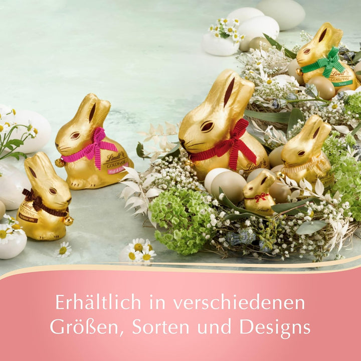 Lindt Schokolade Mini GOLDHASEN Mix | 105 G | 10 X Mini GOLDHASEN Zu Ostern in Den Sorten Weiß, Milch Und Dark 60% | Osterschokolade | Schokoladengeschenk | Schokoladenhasen | Osterhase