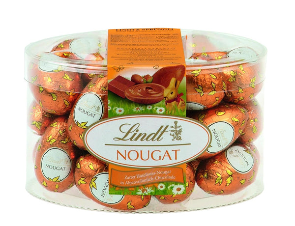 Lindt Schokolade Nougat Eier | 450 G | Ca. 25 Eier Aus Zartem Haselnuss-Nougat in Alpenvollmilch-Schokolade | Oster Schokolade | Schokoladengeschenk | Ostereier | Schokoeier