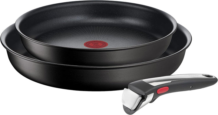 Tefal L39591 Ingenio Unlimited | Stapelbar | Antihaftversiegelung | Induktionsgeeignet | Thermo-Signal Temperaturanzeiger | Schwarz | 3-Teiliges Set