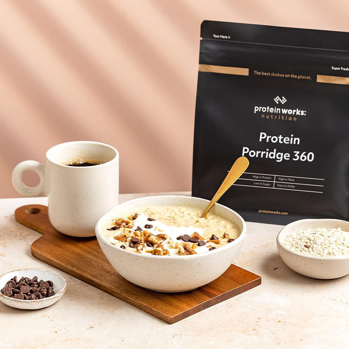 Protein Works - Protein Porridge 360 | Mit Zusätzlichen Vitaminen & Mineralien | Proteinreiches Frühstück | Kalorienarme Haferflocken | 6 Servings | Banane-Schoko-Chip | 500G