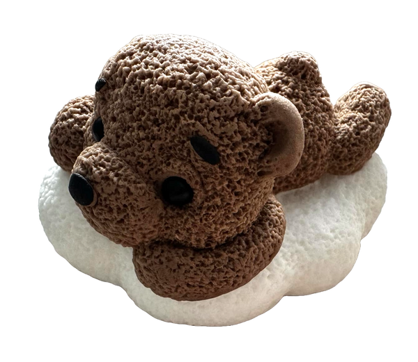 Edible decoration of sugar, teddy bear on the cloud