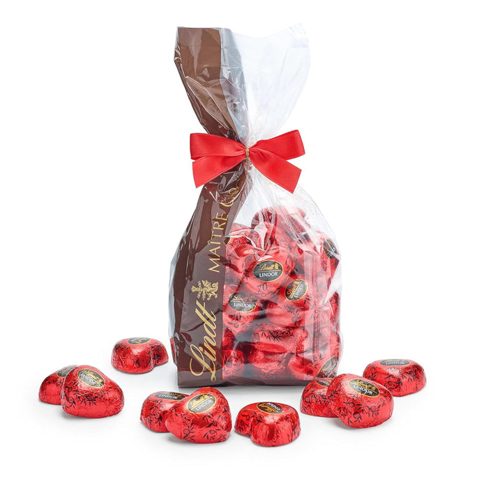 Lindt Schokolade LINDOR Schokoladenherzen | 500 G | Ca. 35 Herzen Aus Dunkler Schokolade (70 %) Mit Zartschmelzender Füllung | Pralinengeschenk | Schokoladengeschenk