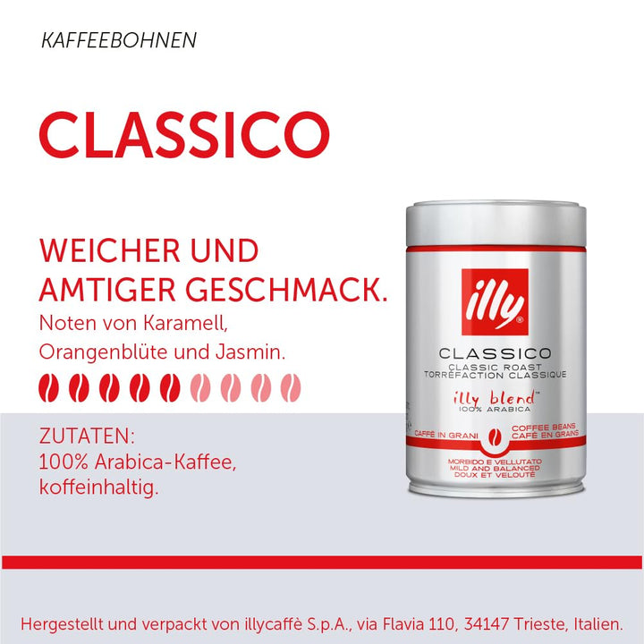 Illy Kaffee, Kaffeebohnen Classico, Klassische Röstung - Dose Zu 250 G