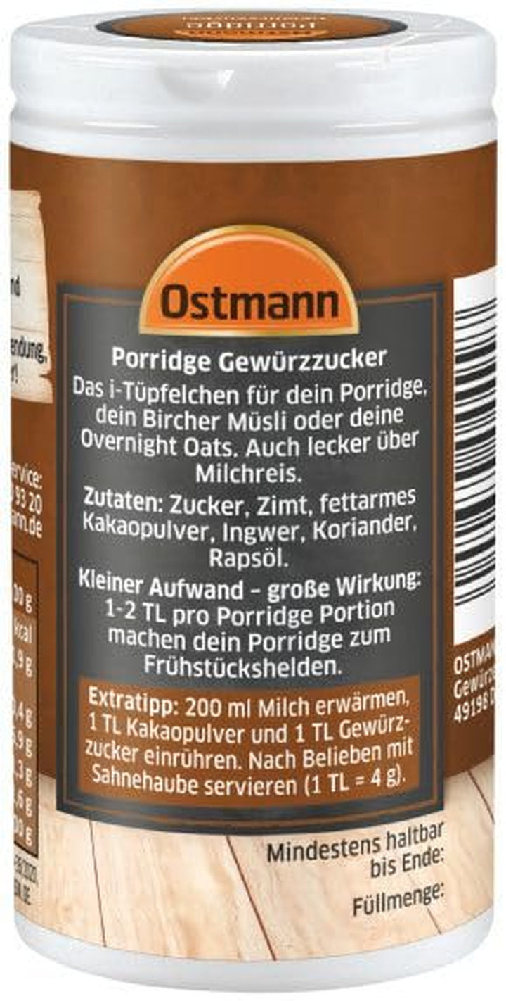 Ostmann Gewürze – Porridge Gewürzzucker, Aromatischer Mix Mit Zimt & Kakao, Zum Würzen Von Oatmeal, Milchreis Und Anderen Süßen Spezialitäten, Vegan, 60 G (Verpackungsdesign Kann Abweichen)