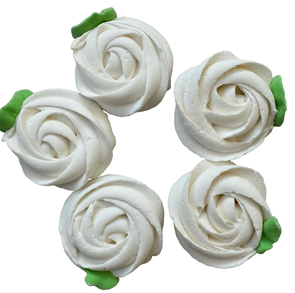 Set of 5 edible decorations in honey, white flowers