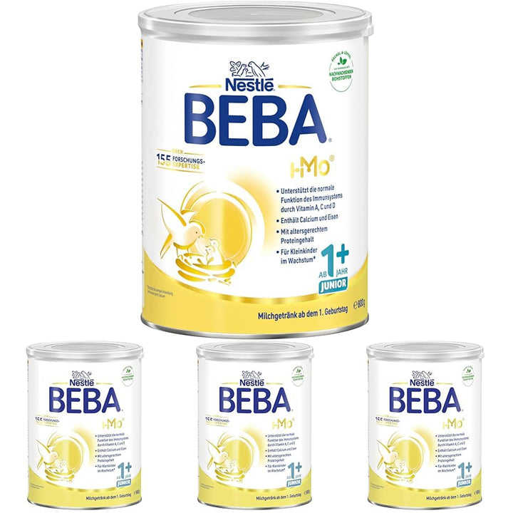 BEBA Junior 1+ Milchgetränk Ab Dem 1. Geburtstag, Babynahrung Mit HMO 2'-FL, Nur Laktose, Ohne Palmöl, 1Er Pack (1 X 800G)