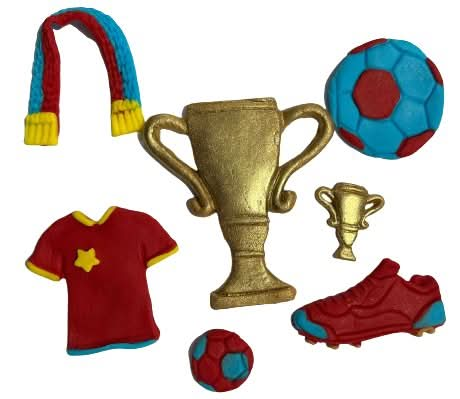 Set decoratiuni comestibile din zahar, Fotbal - Naty Shop